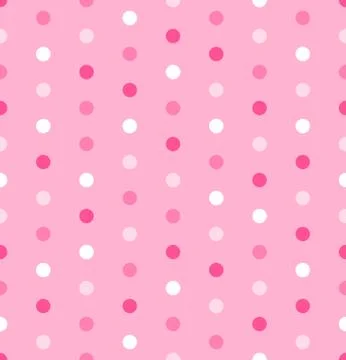 Polka dots pattern - pink seamless vector ornament. Fabric design. Illustrazione stock