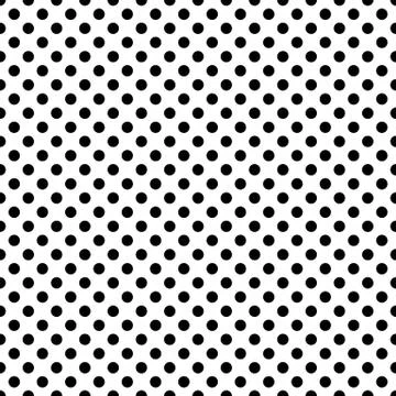 Polka dots pattern vector. Black on white. Illustrazione stock