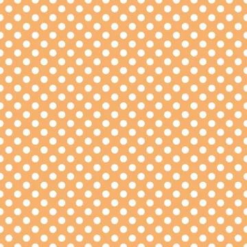 Polka dots pattern vector. Blue on orange. Illustrazione stock