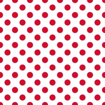 Polka dots pattern vector. Red on white. 스톡 일러스트