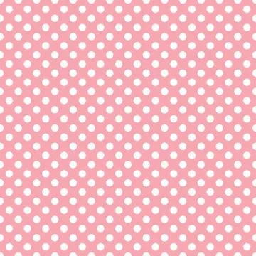 Polka dots pattern vector. White on pink Stock Illustration