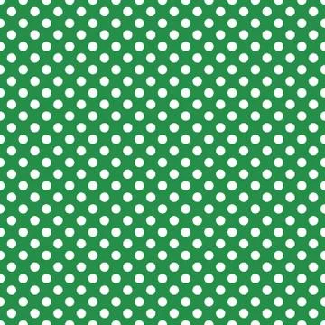 Polka dots pattern vector. White on green. Stock Illustration