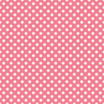 Polka dots pattern vector. White on pink. Stock Illustration