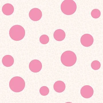 Polka dots seamless pattern. Circle confetti endless background. Pink birthday 스톡 일러스트