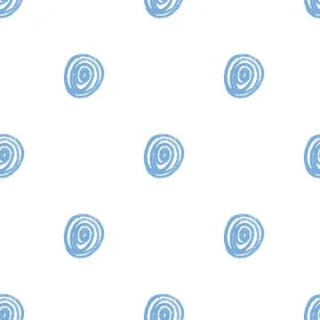 Polka dots seamless pattern crayon drawn. Circle confetti endless background. 스톡 일러스트