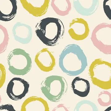 Polka Dots Seamless Pattern with Pastel Color. Dot Shapes Background. Stock Illustration