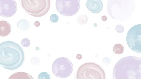 Polka dotted background with copy space. Frame made of pastel color brush Illustrazione stock