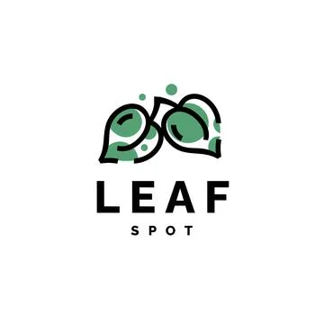 Polka-dotted green leaf logo vector icon illustration Stock Illustration