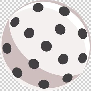 Polka-dotted sphere is floating on transparent background, showcasing flat Stock Illustration
