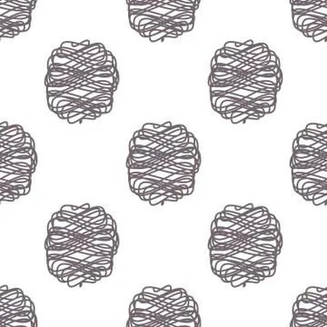 Polka scribble lines vector seamless pattern. Abstract geometric background for Stock Illustration