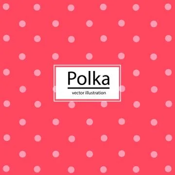 Polka white on red background Stock Illustration
