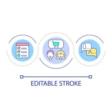 Poll for customers loop concept icon Stock Illustration