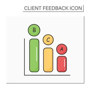 Poll data chart color icon Stock Illustration