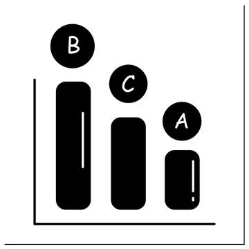 Poll data chart glyph icon Stock Illustration