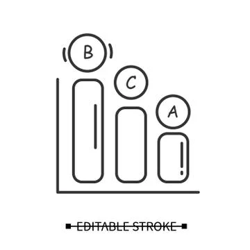 Poll data chart icon. Marketing client feedback Illustrazione stock