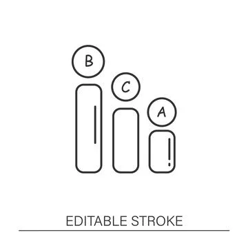 Poll data chart line icon Stock Illustration