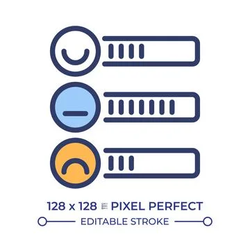 Poll pixel perfect line color icon Stock-Illustration