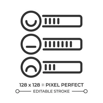 Poll pixel perfect line icon Stock Illustration