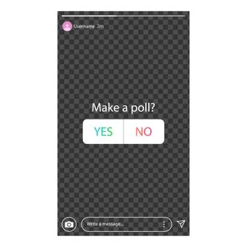 Poll in social media. Interface a poll. Template a poll in popular social med Illustrazione stock