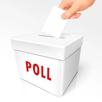 Poll word on a box Stock Illustration
