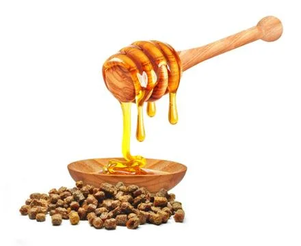 Pollen, dripping,  bee, background, white, food, healthy, raw, Stock Photos