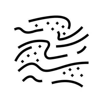 Pollen grains floating air line icon vector illustration Stock Illustration