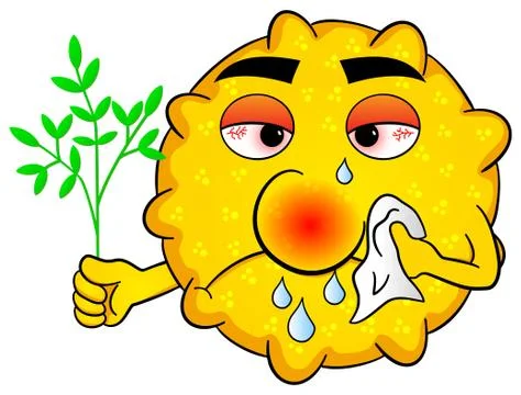 Pollen with hay fever Stock Illustration