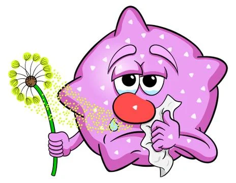 Pollen with hay fever Stock Illustration