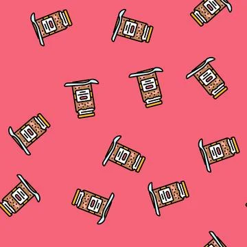 Pollen jar scoop vector seamless pattern Stock Illustration