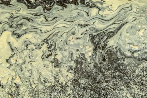 Pollen in a puddle abstract Stock Photos