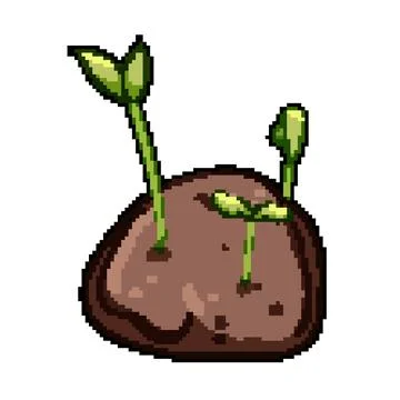 Pollinators grass seed bomb pixel art vector illustration Stock Illustration