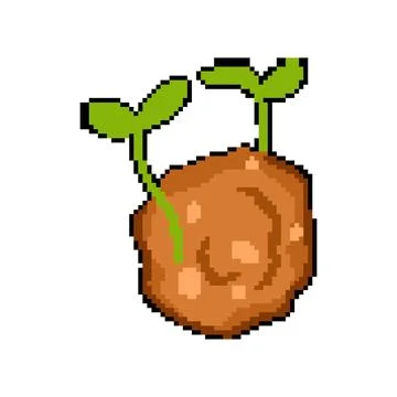 Pollinators grass seed bomb pixel art vector illustration Illustrazione stock