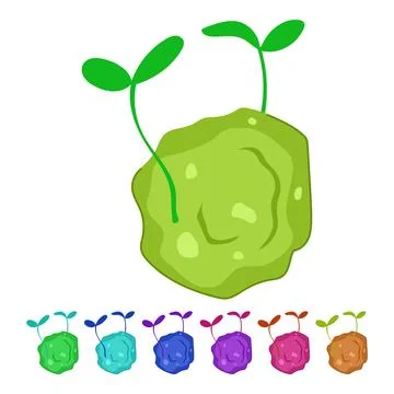 Pollinators grass seed bomb vector cartoon graphic Stock Illustration