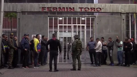 Polling centers open for municipal elections and popular referendum in Venezuela Stock Footage 313829584