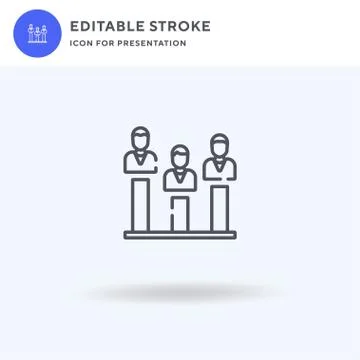 Polling icon vector, filled flat sign, solid pictogram isolated on white, logo Illustrazione stock