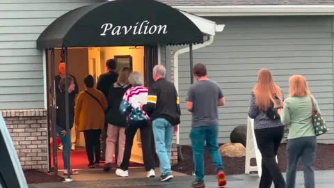 Polling location Opens - People file In - Vote - Bettendorf, IA - Nov. 5, 2024 Stock Footage 291147997