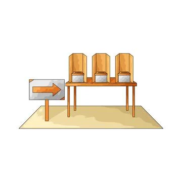 Polling station illustration Stock Illustration