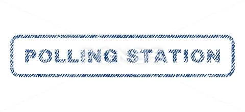 Polling Station Textile Stamp Stock Illustration