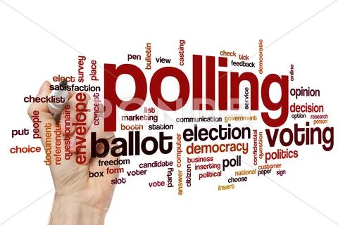 Polling word cloud concept Stock Illustration