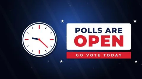 Polls Open Election Night Broadcast Stock Illustration