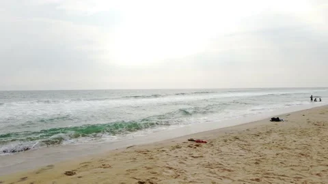 Polluted beach with plastic waste Stock Footage 155564471