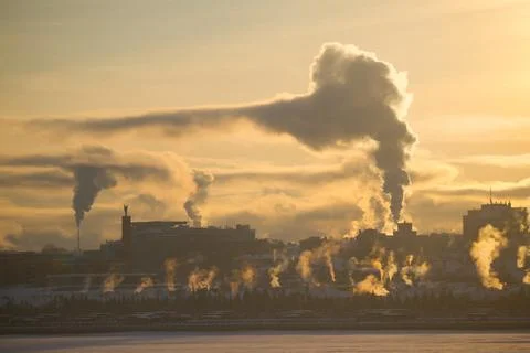 Polluted city concept Stock Photos