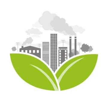 Polluted city Stock Illustration