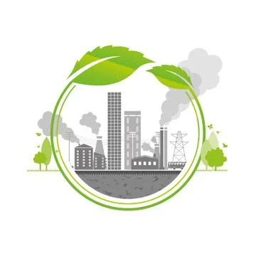 Polluted city - Illustration Stock Illustration