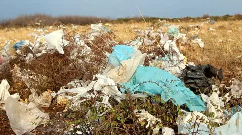 Polluted field Stock Footage 12227235