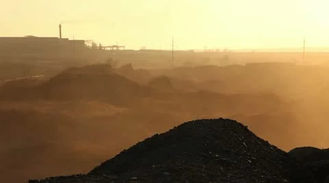 Polluted industrial area Stock Footage 12474753