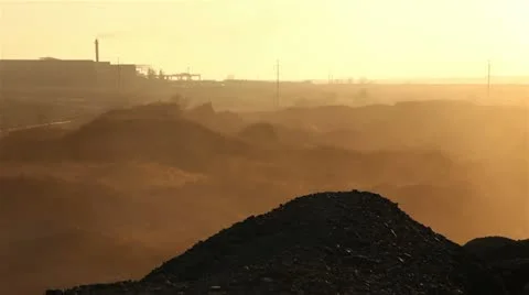 Polluted industrial area Stock Footage 12510644