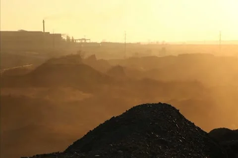 Polluted industrial area Stock Footage 12514203