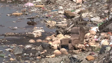 Polluted lake Video stock 37163802