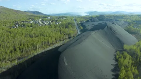 Polluted nature after activities of the copper production plant, Ural region, Ru Stock Footage 197109902